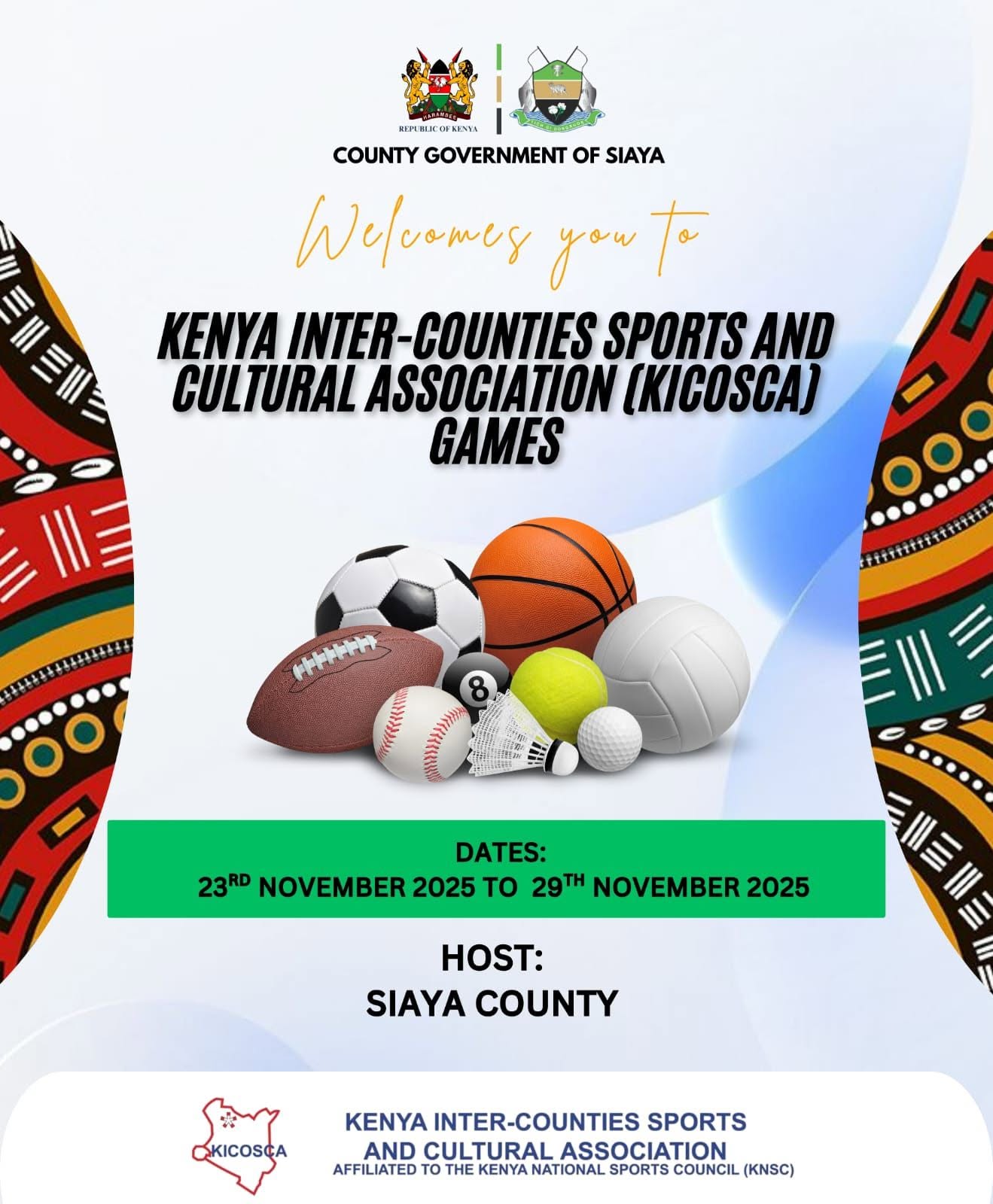 Karibuni Siaya: KICOSCA 2025 Brings 37 Counties Together