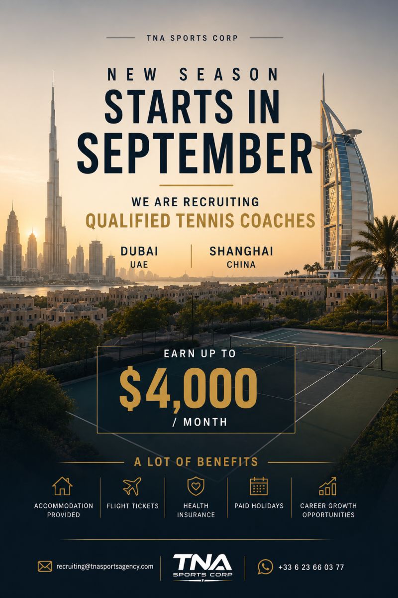 Qualified Tennis Coaches – Dubai (New Season, September Start) opportunity poster