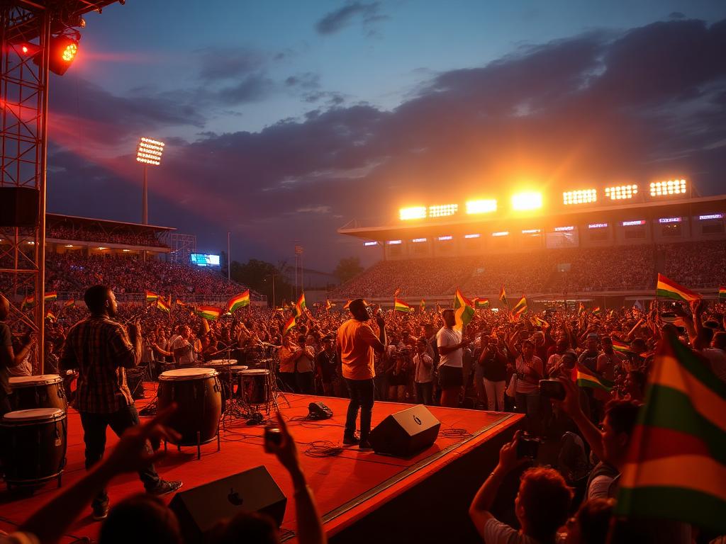 Live music performance at an African sports festival — where sports meets creativity