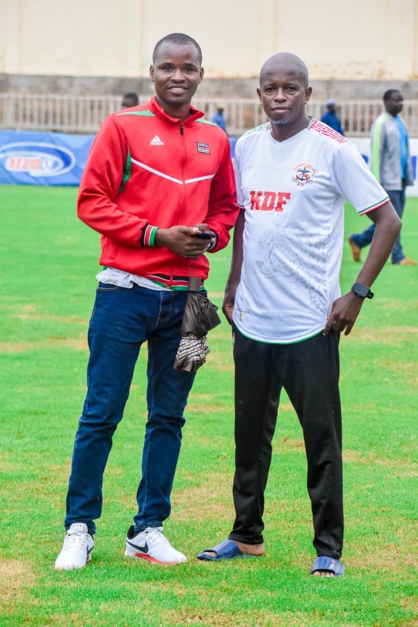 Team members on the pitch